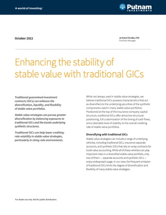 Enhancing the stability of stable value with traditional GICs
