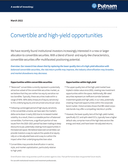 Convertible and high-yield opportunities