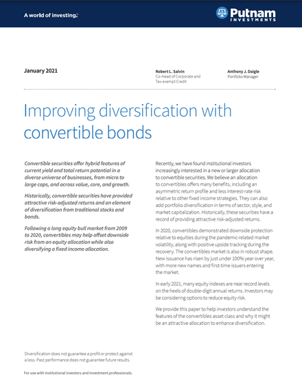 Improving diversification with convertible bonds