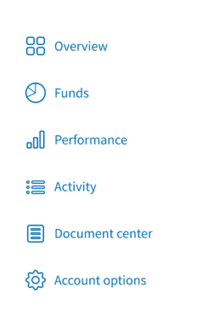Zoomed-in sidebar navigation panel